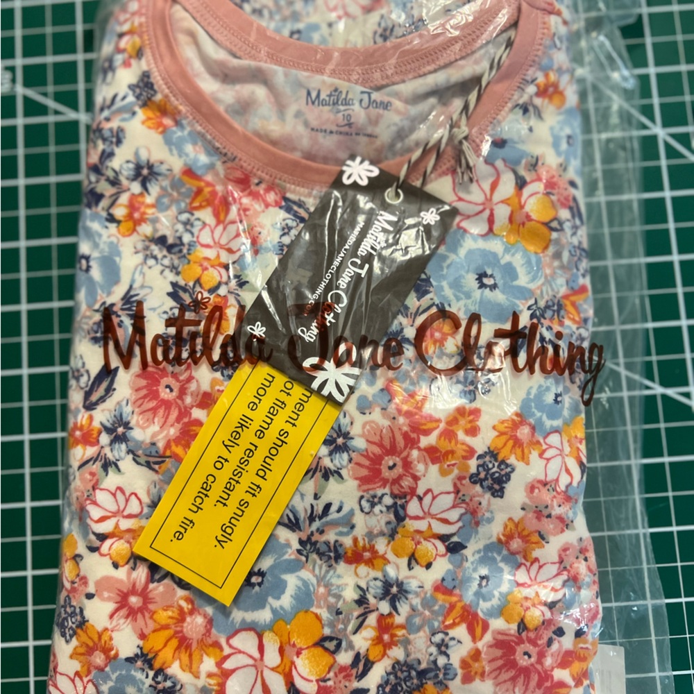 NWT Matilda Jane Heart to Heart Sweet Slumber Floral Girls' Pajamas Size 10